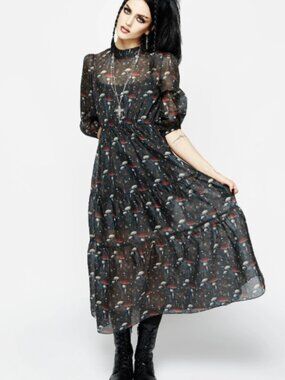 Disturbia Amanita Organza Tiered Midaxi Dress - 8
